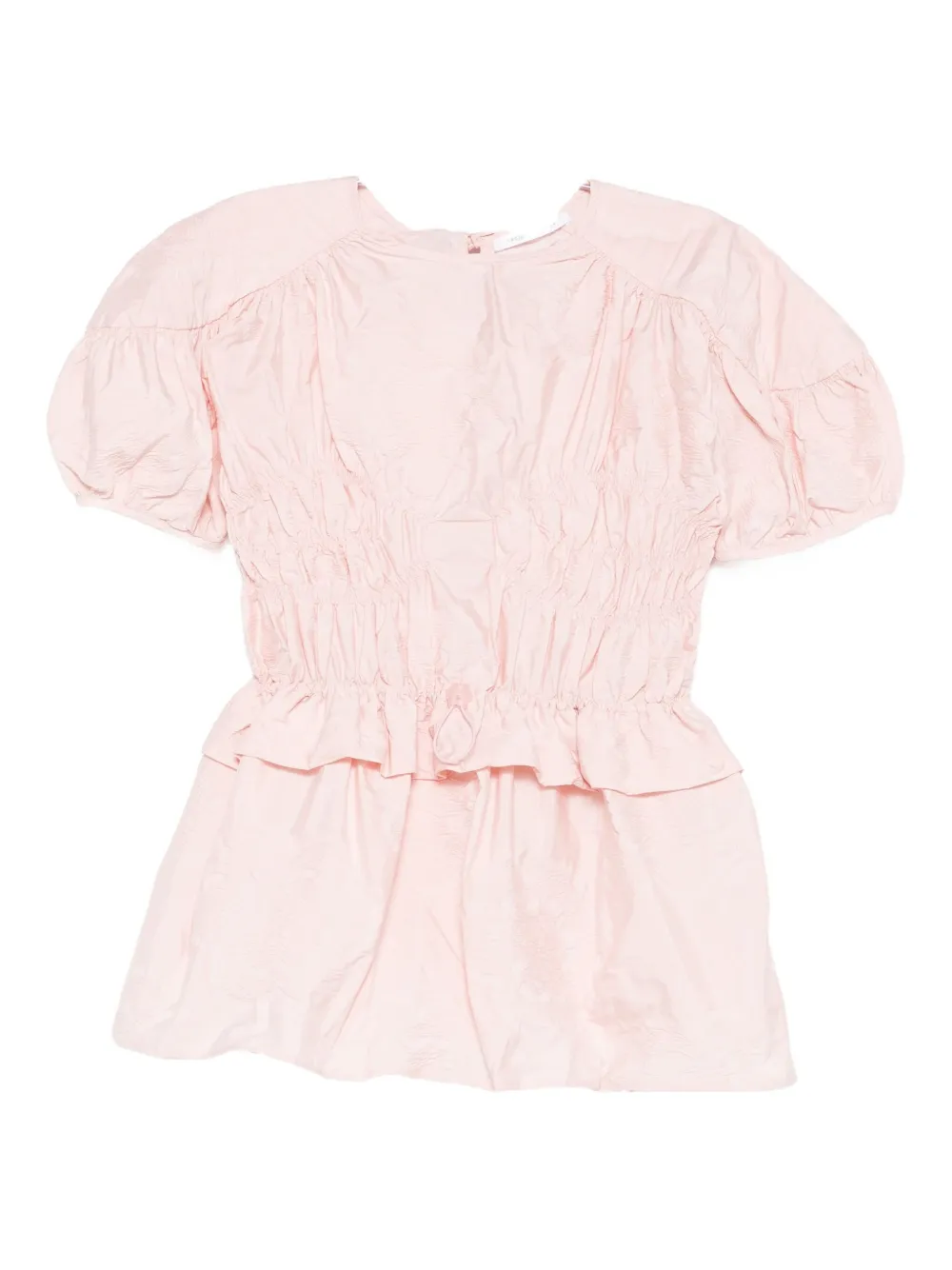 Cecilie Bahnsen puff-sleeve ruffled top Roze