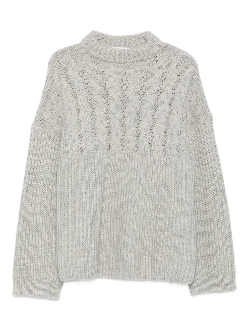 Cecilie Bahnsen cable-knit crew-neck sweater Grijs