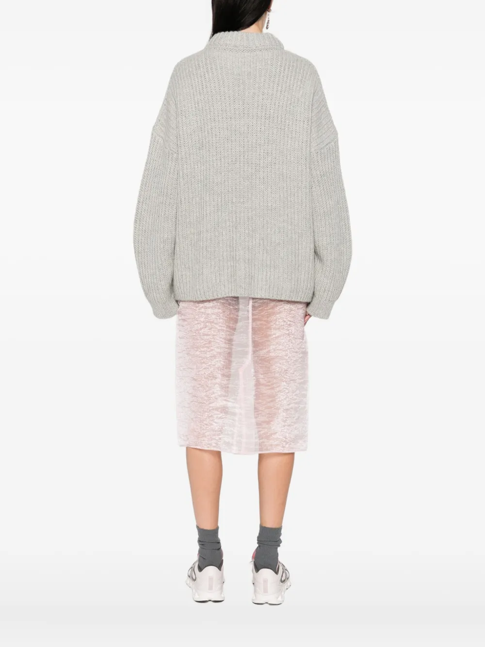 Cecilie Bahnsen cable-knit crew-neck sweater Grijs