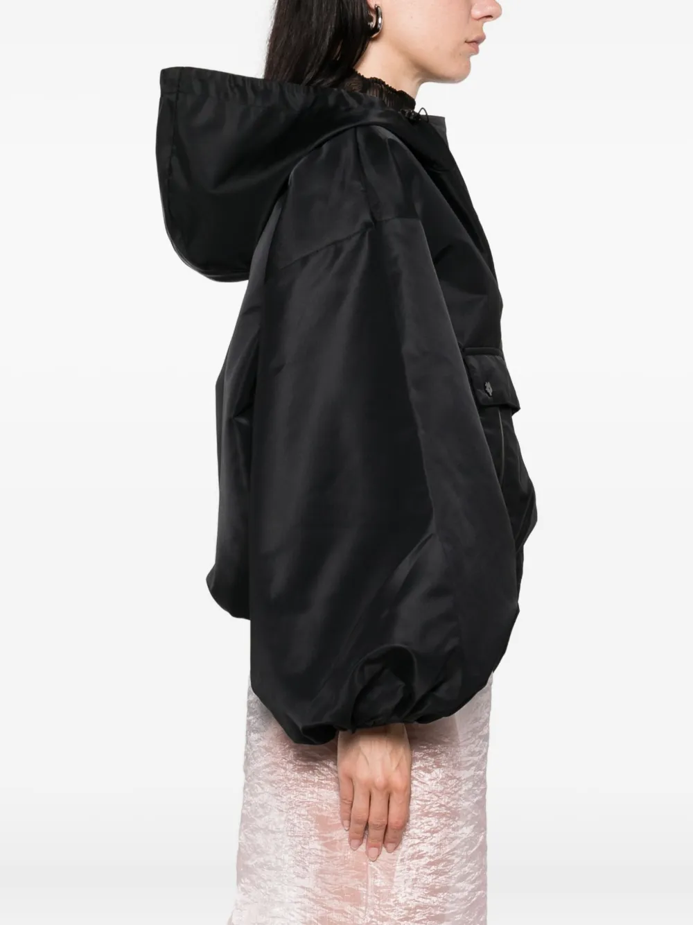 Cecilie Bahnsen hooded oversized jacket Zwart