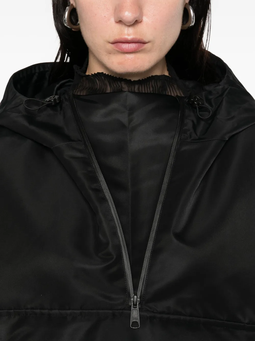 Cecilie Bahnsen hooded oversized jacket Zwart