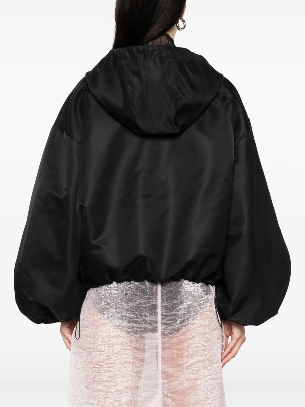 Cecilie Bahnsen hooded oversized jacket Zwart