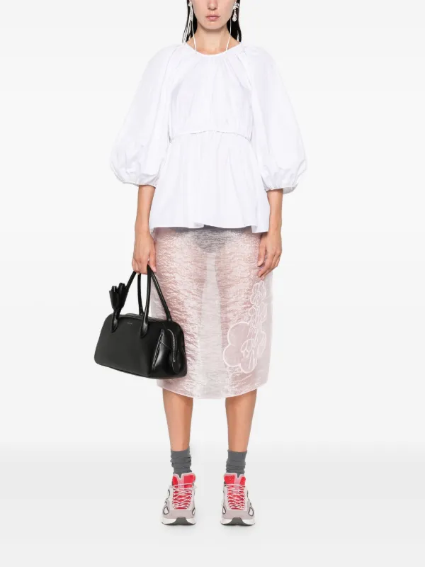 【CECILIE BAHNSEN】サイドパネル付きパフスリーブトップ Cecilie Bahnsen パフスリーブ トップ | ホワイト | FARFETCH JP