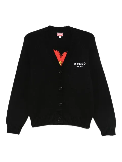 Kenzo Boke Flower logo-embroidered button cardigan