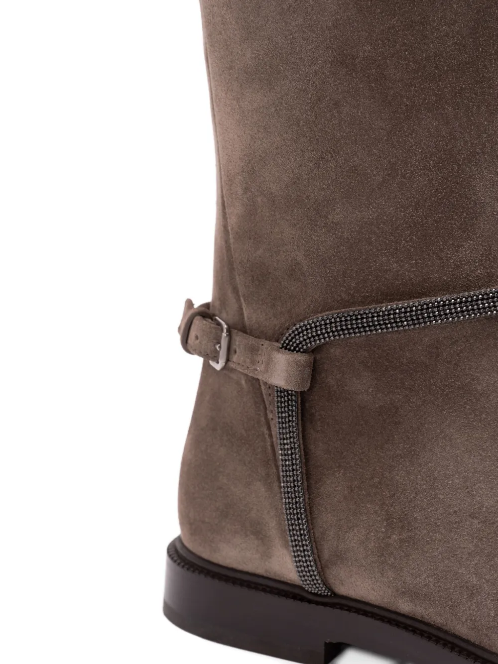 Brunello Cucinelli suede buckled boots Brown