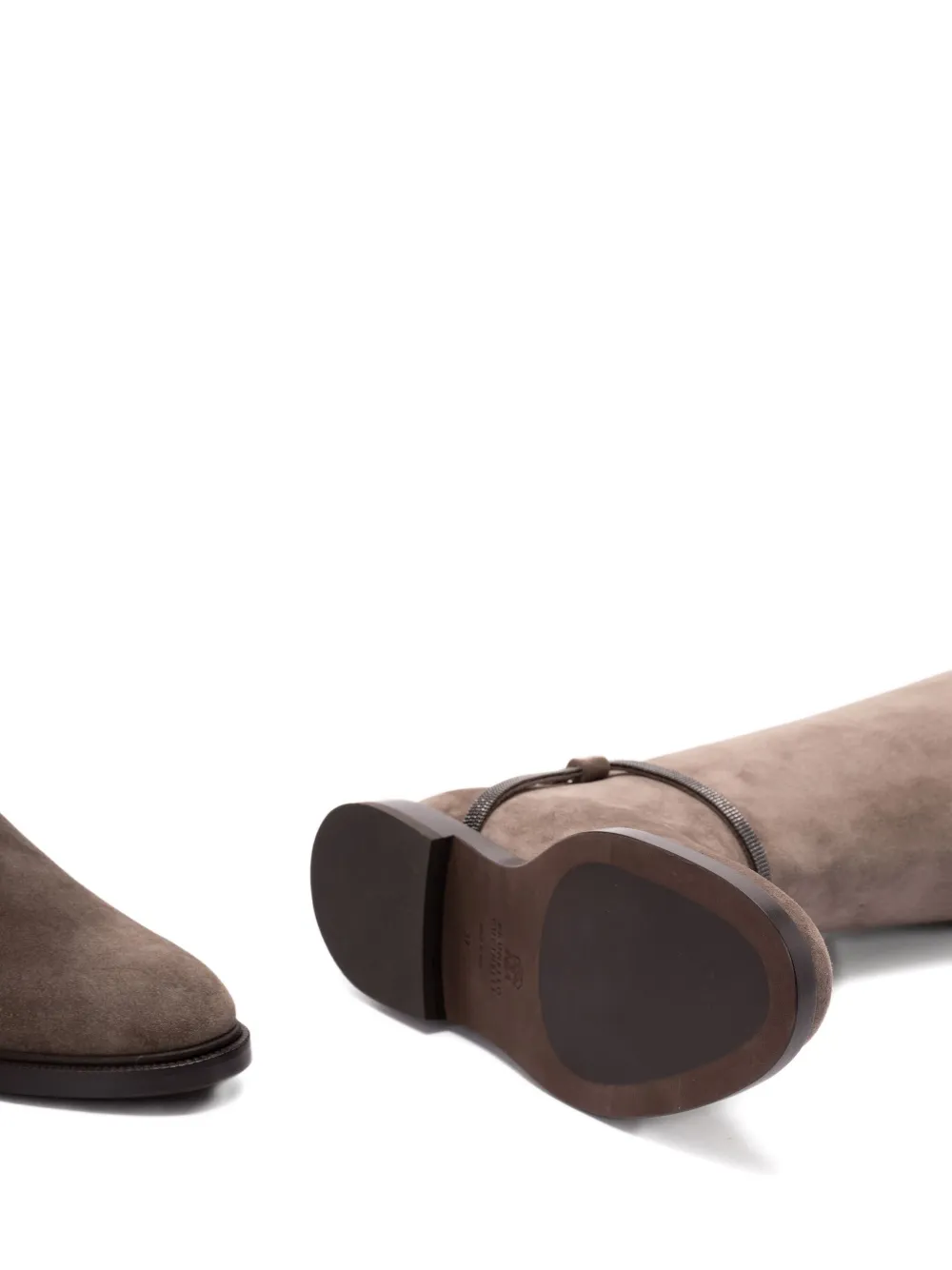 Brunello Cucinelli suede buckled boots Brown
