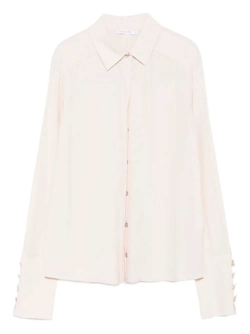Patrizia Pepe Button-cuff Blouse In Neutral