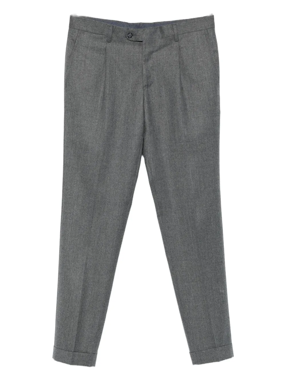 Barba Napoli geplooide wollen broek Grijs