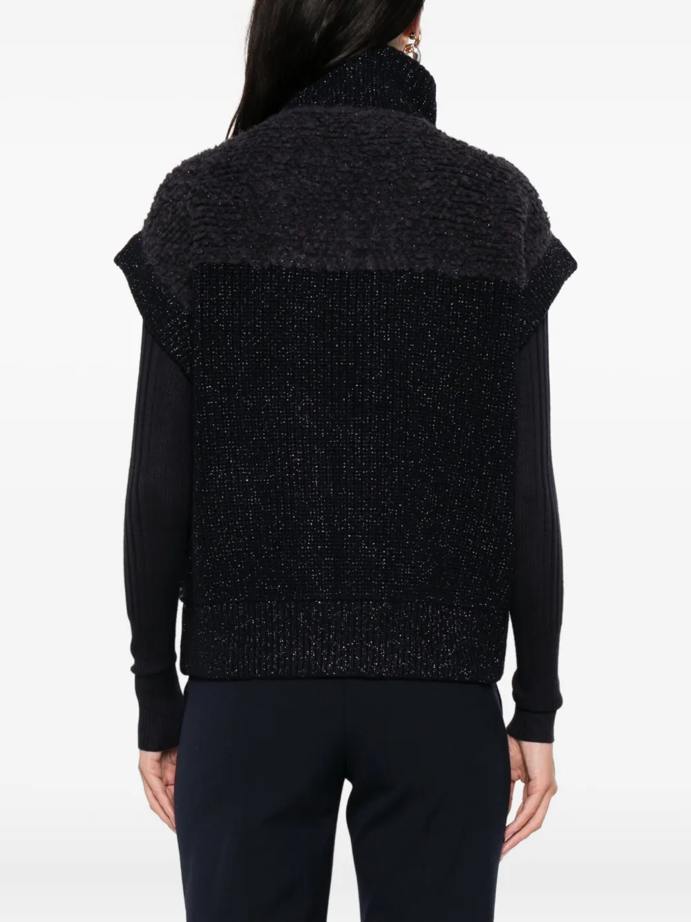 Peserico zip-front pocket cardigan Blauw