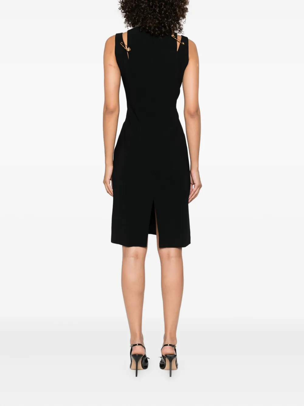 Versace safety-pin detail midi dress Zwart