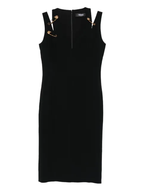 Versace safety-pin detail midi dress