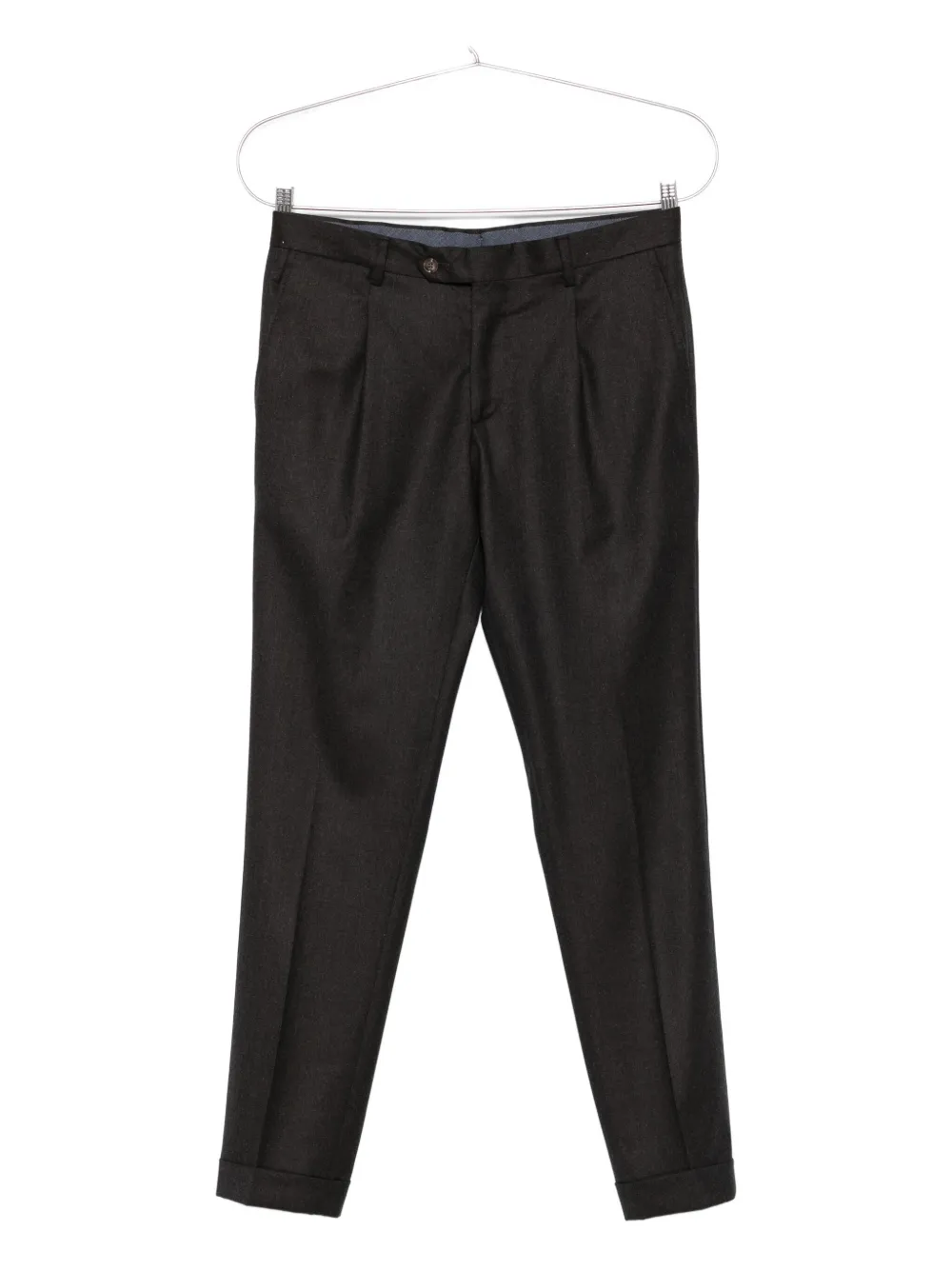 Barba Napoli Napoli Pleated Wool Trousers In Black