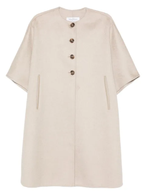Max Mara button-fastening cashmere cape coat