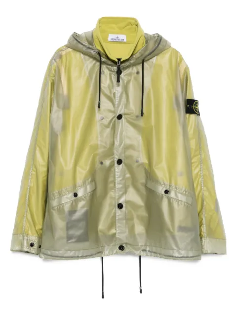 Stone Island hooded transparent raincoat