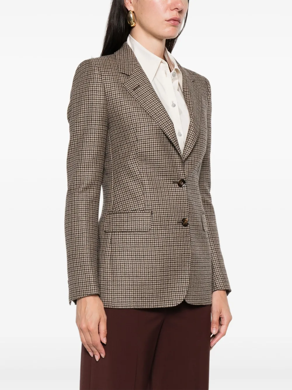 Tagliatore houndstooth wool blazer Bruin