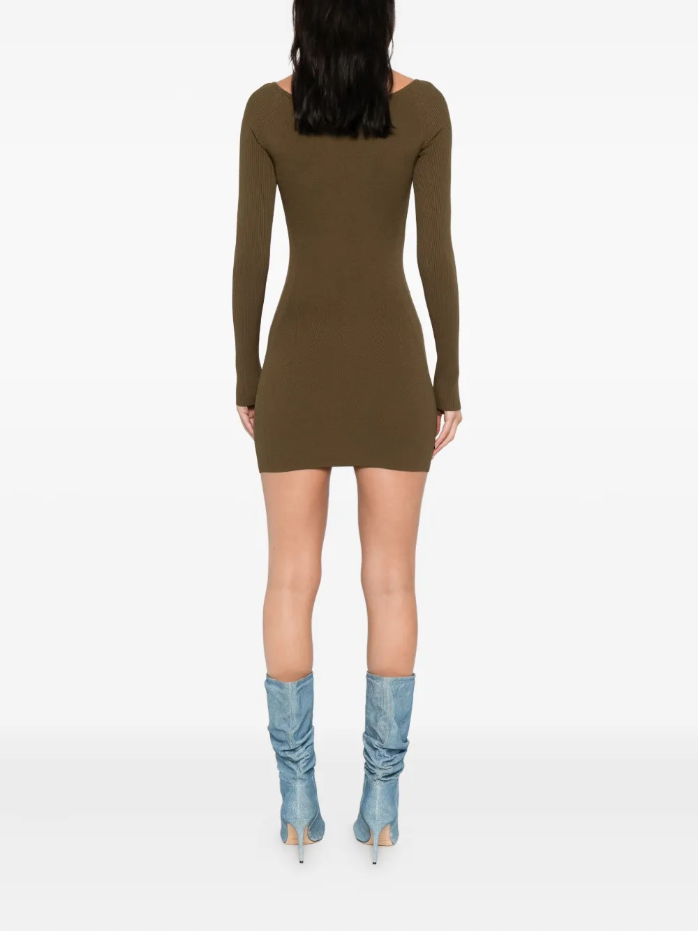 Diesel ribbed logo-detail dress Groen