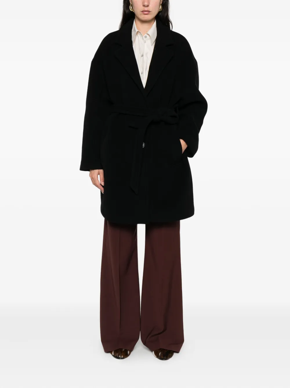 PINKO Trenchcoat met knoopsluiting en ceintuur Zwart