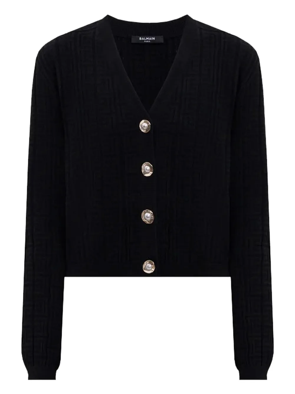Balmain V-neck Buttoned Cardigan In Black