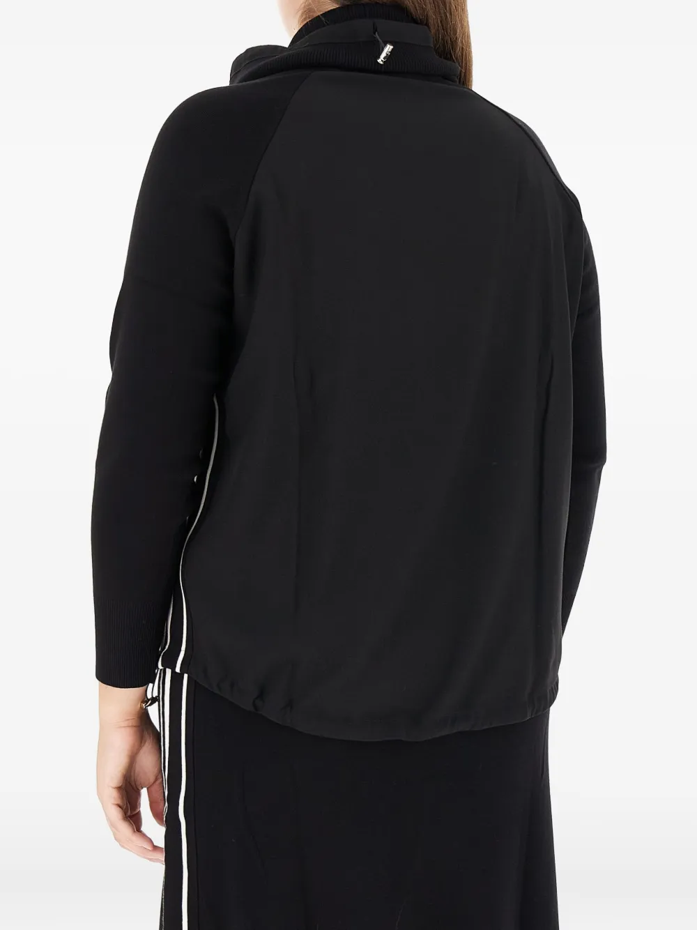  Elena Miro` Cowl-neck Side-stripe Sweater - Black 