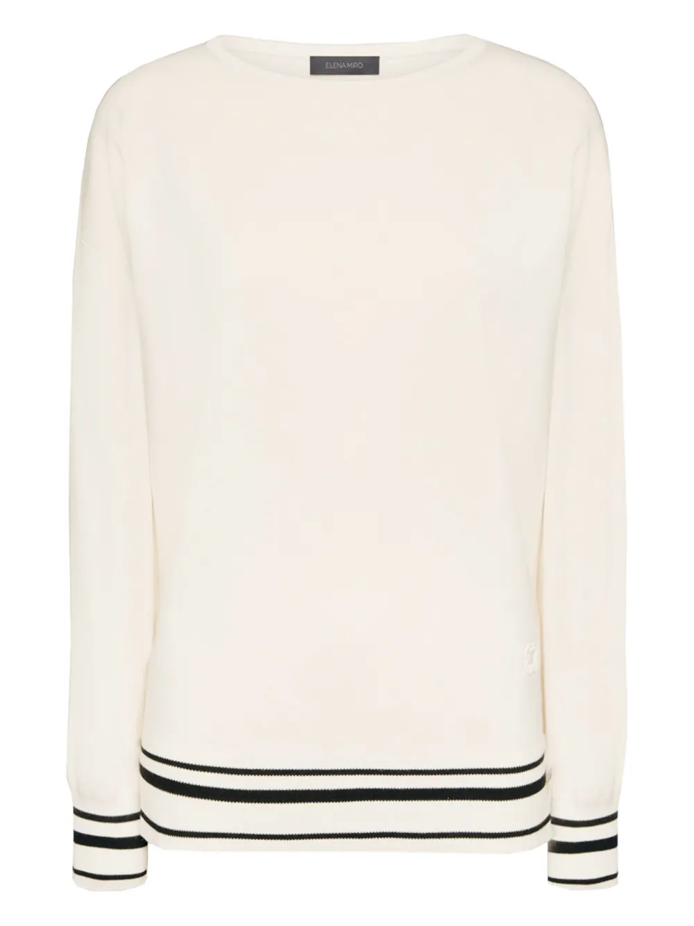 ELENA MIRO` boat-neck striped sweater | White | Image 1