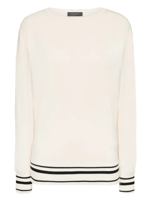 ELENA MIRO` boat-neck striped sweater 