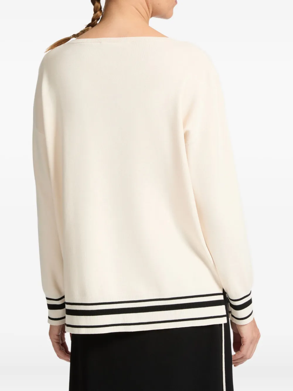 Boat-Neck Striped Sweater
