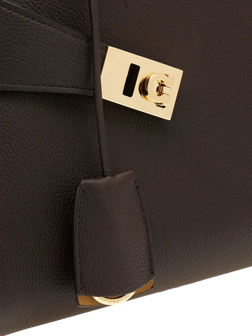 Ferragamo Gancini clasp leather tote bag Bruin