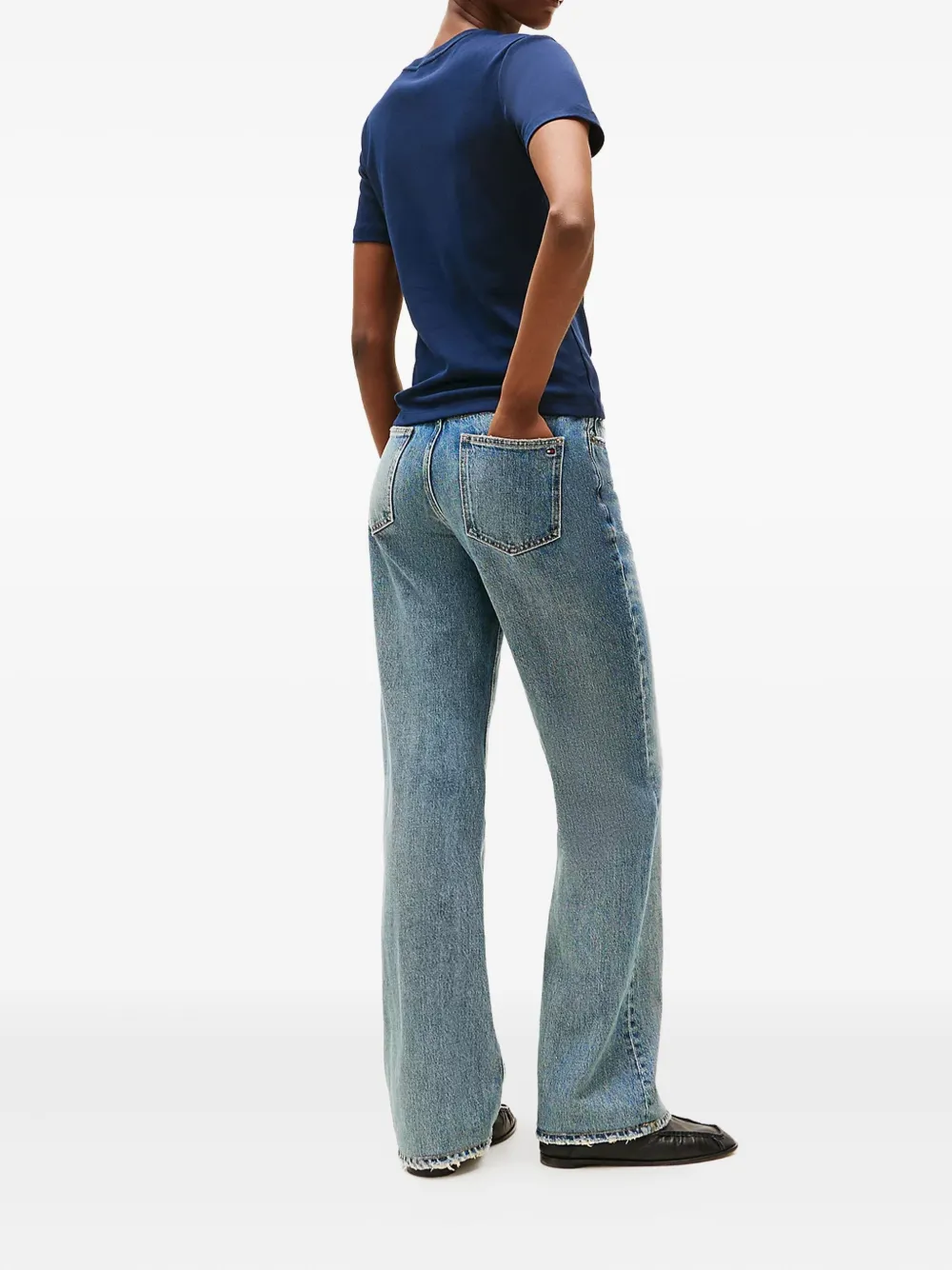 Tommy Hilfiger Katoenen T-shirt met geborduurd logo Blauw