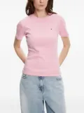 Tommy Hilfiger embroidered-logo cotton T-shirt - Pink
