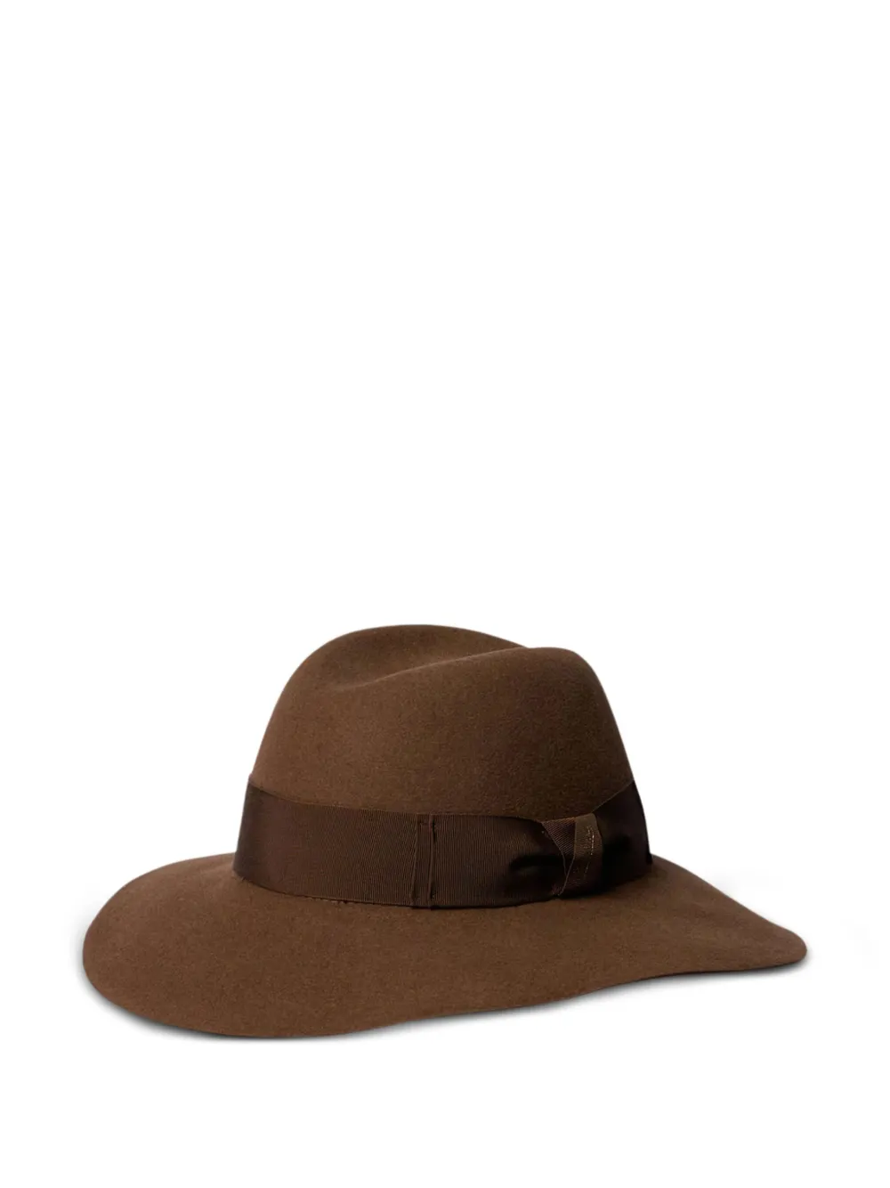 Borsalino Felt-wool Ribbon Hat In Brown