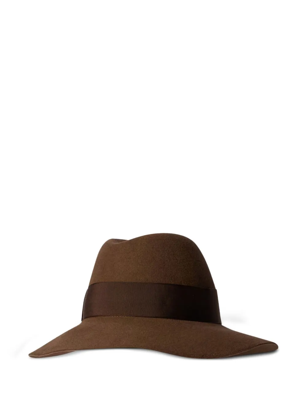 Borsalino Hoed van vilt-wolblend met lint - Bruin