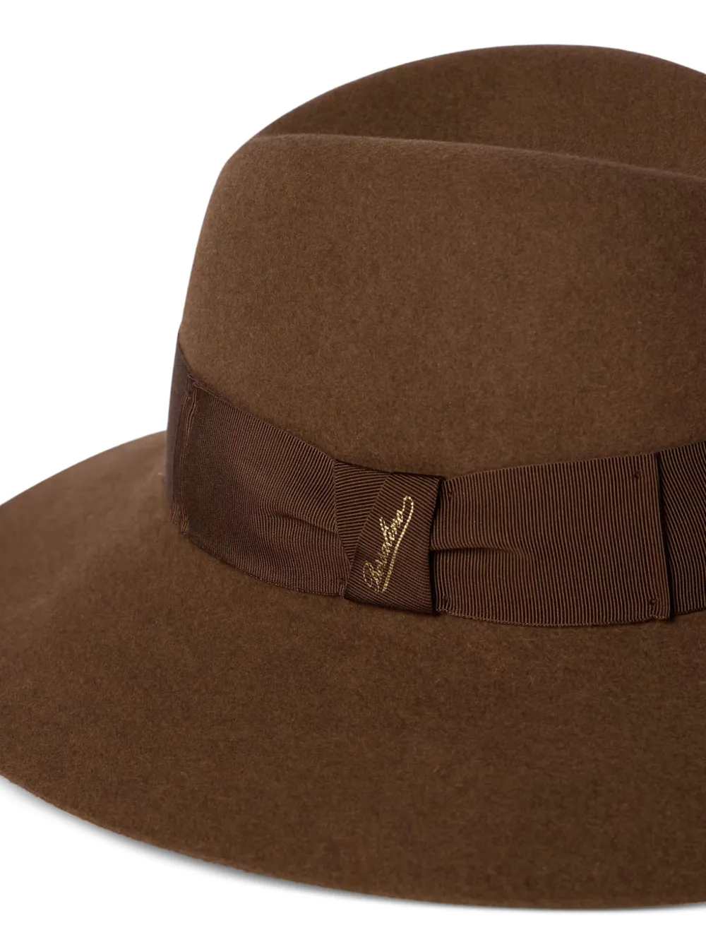 Borsalino Felt-wool Ribbon Hat In Brown