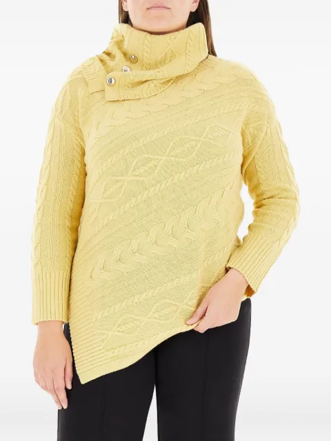 ELENA MIRO` cable-knit high-neck sweater