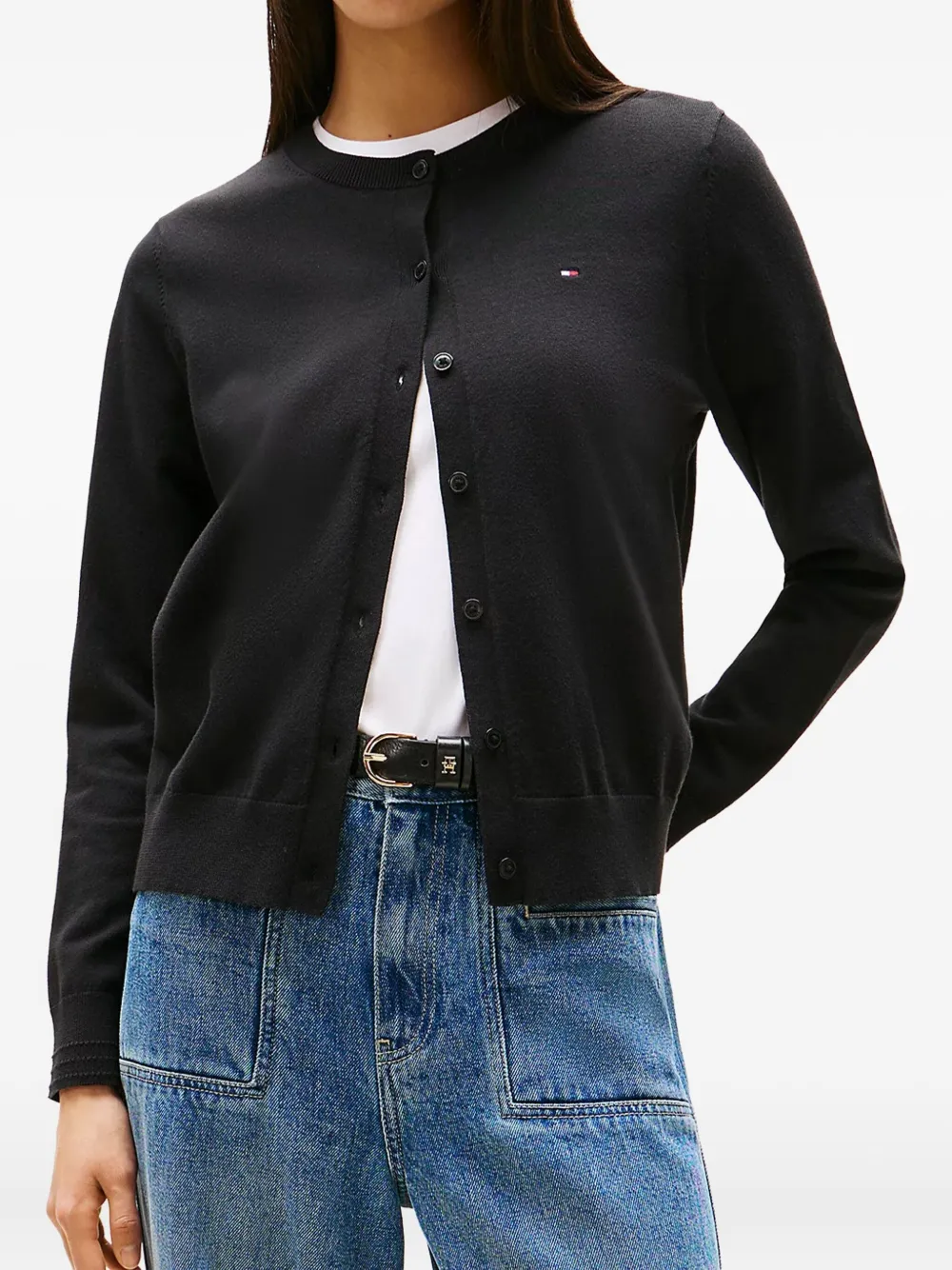 Tommy Hilfiger Vest met knoopsluiting Zwart