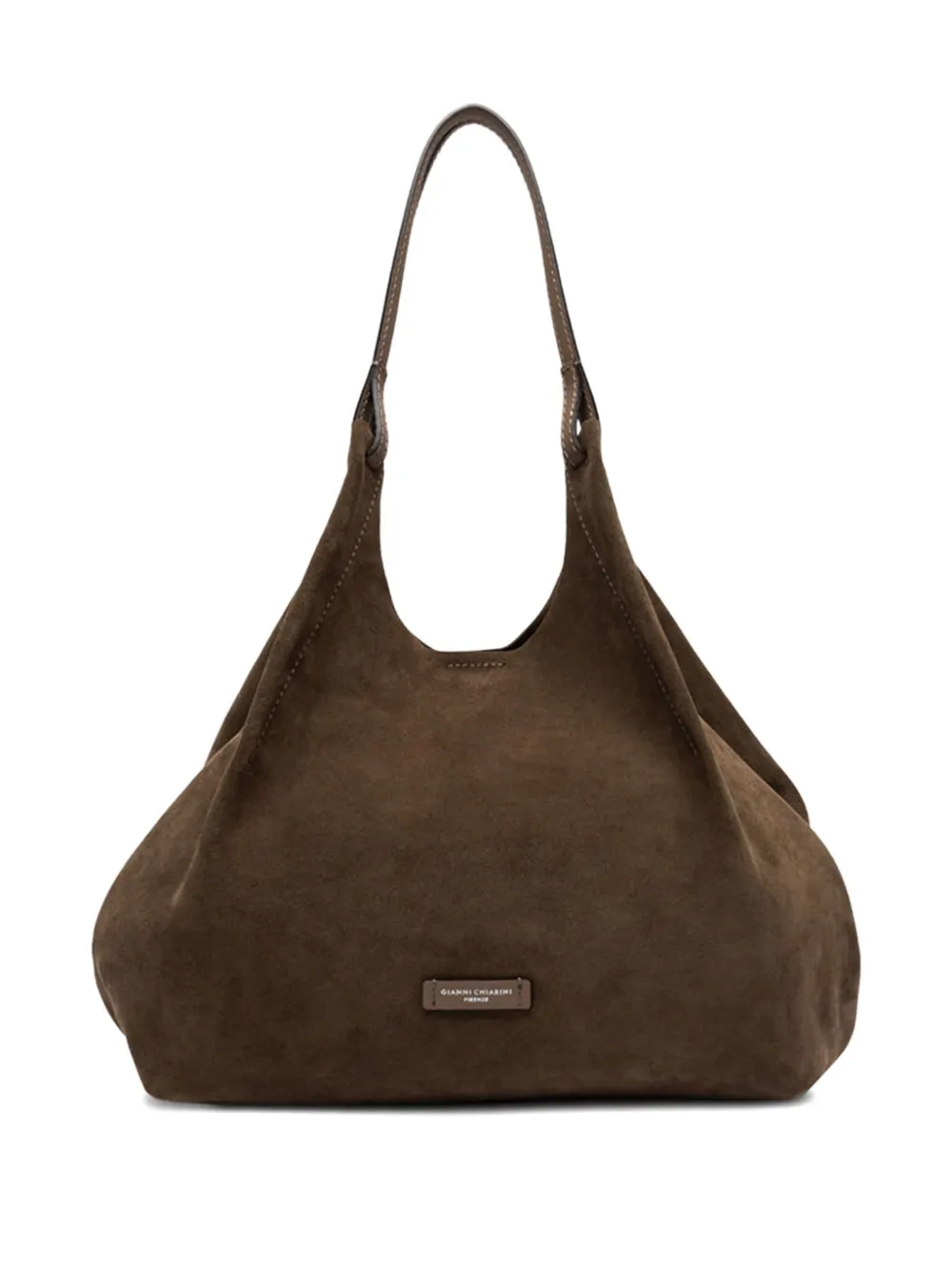 GIANNI CHIARINI Dua suede shoulder bag Bruin