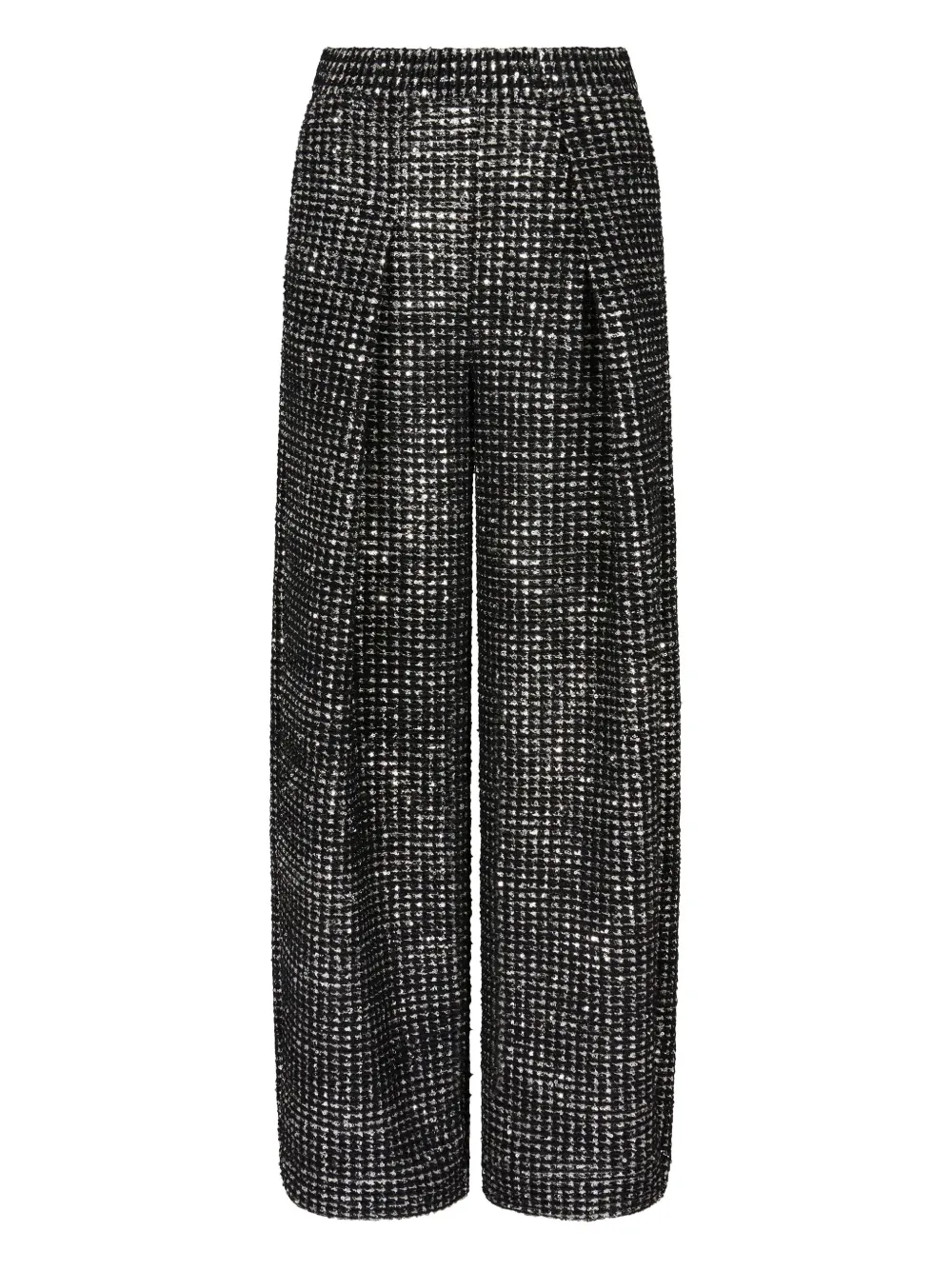 Giorgio Armani pleated tweed trousers Zwart