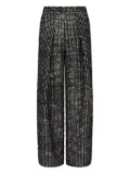 Giorgio Armani pleated tweed trousers - Black