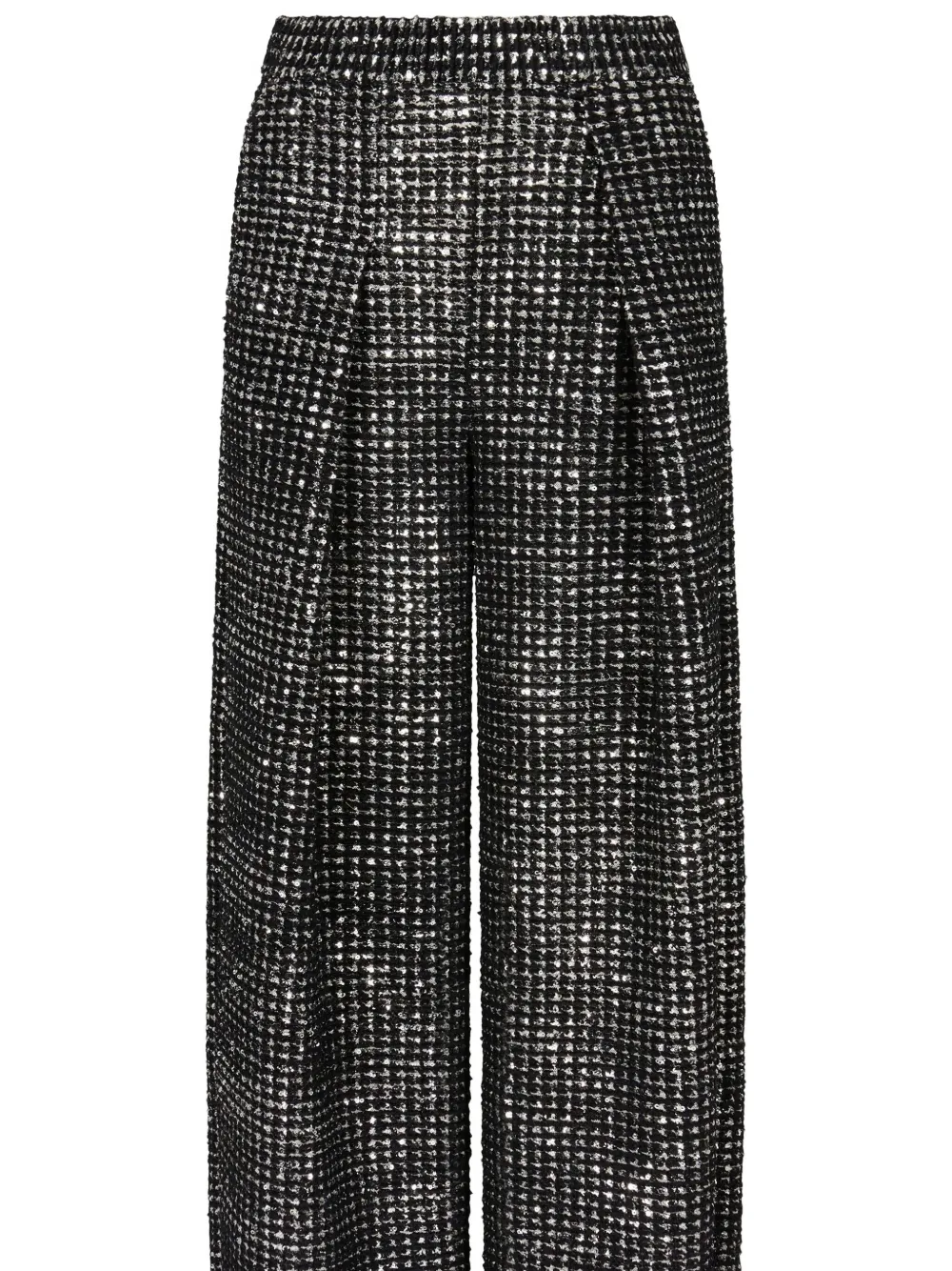 Giorgio Armani pleated tweed trousers Zwart