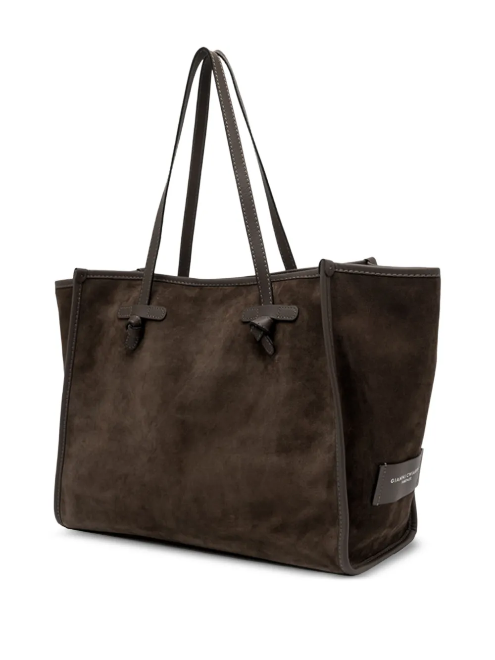 Gianni Chiarini Marcella Knotted Suede Tote Bag In Brown