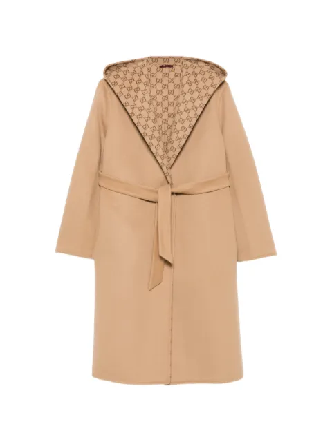 Gucci reversible GG silk wool blend coat