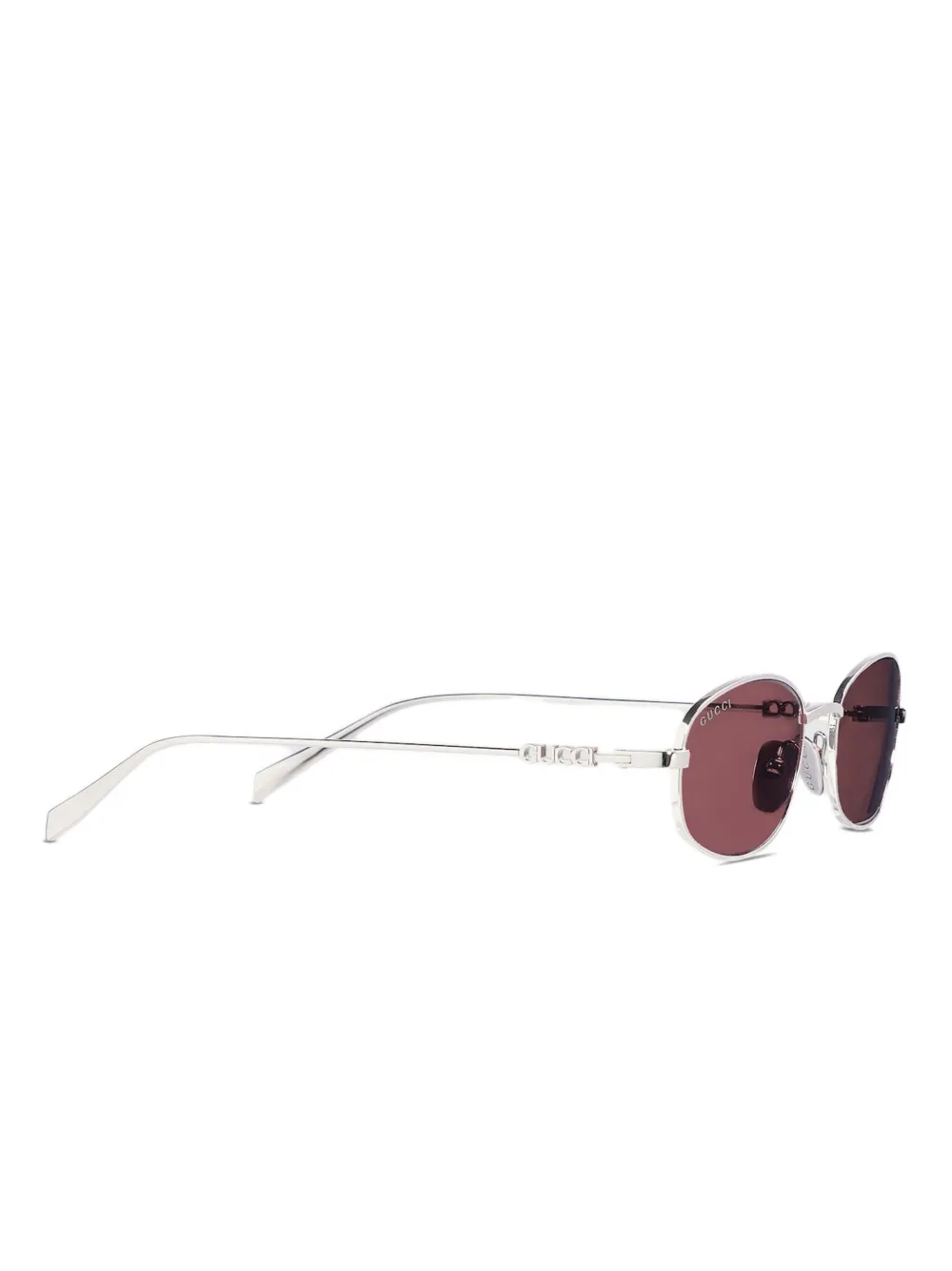 Gucci Eyewear Zonnebril met ovalen montuur Zilver