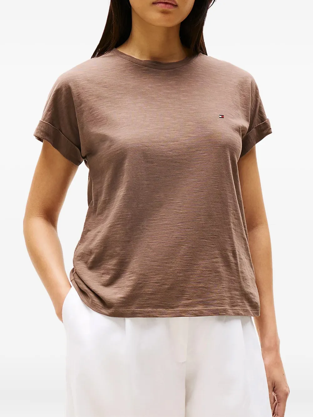 Tommy Hilfiger Katoenen T-shirt Bruin