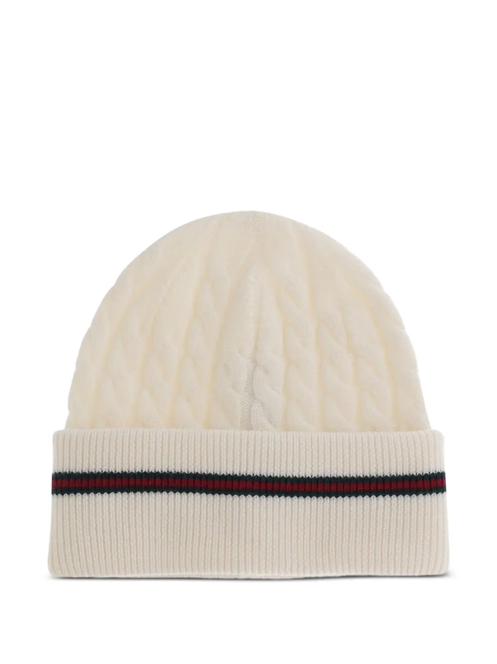Gucci Kids cable-knit striped beanie Beige