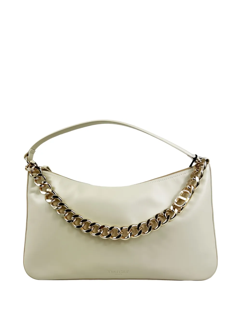 Twinset Chain-embellished Shoulder Bag In Neutral