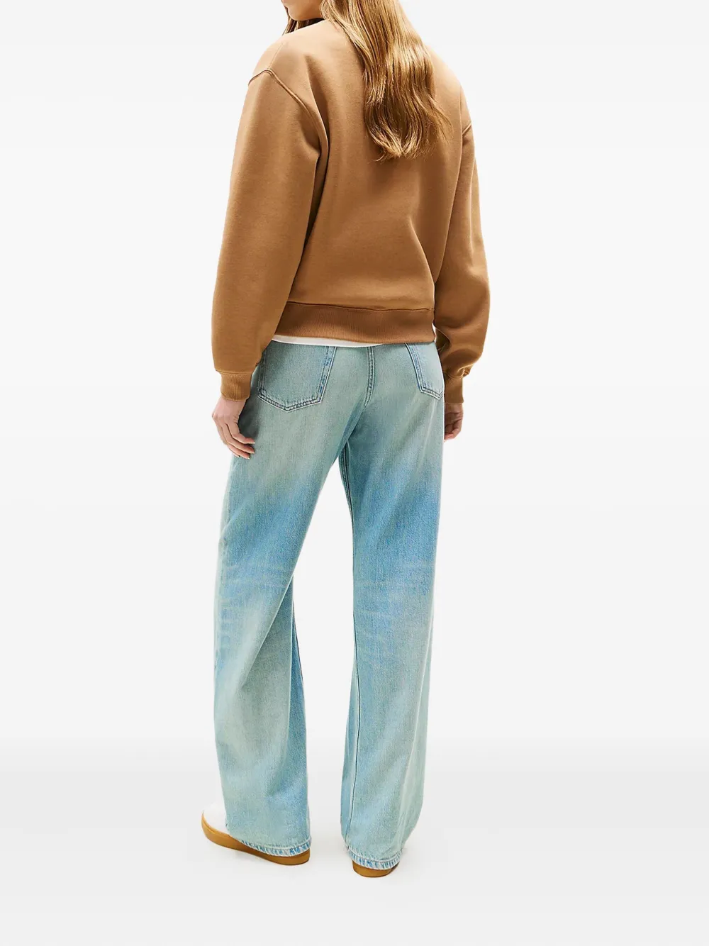 Tommy Hilfiger Sweater met logoprint Bruin