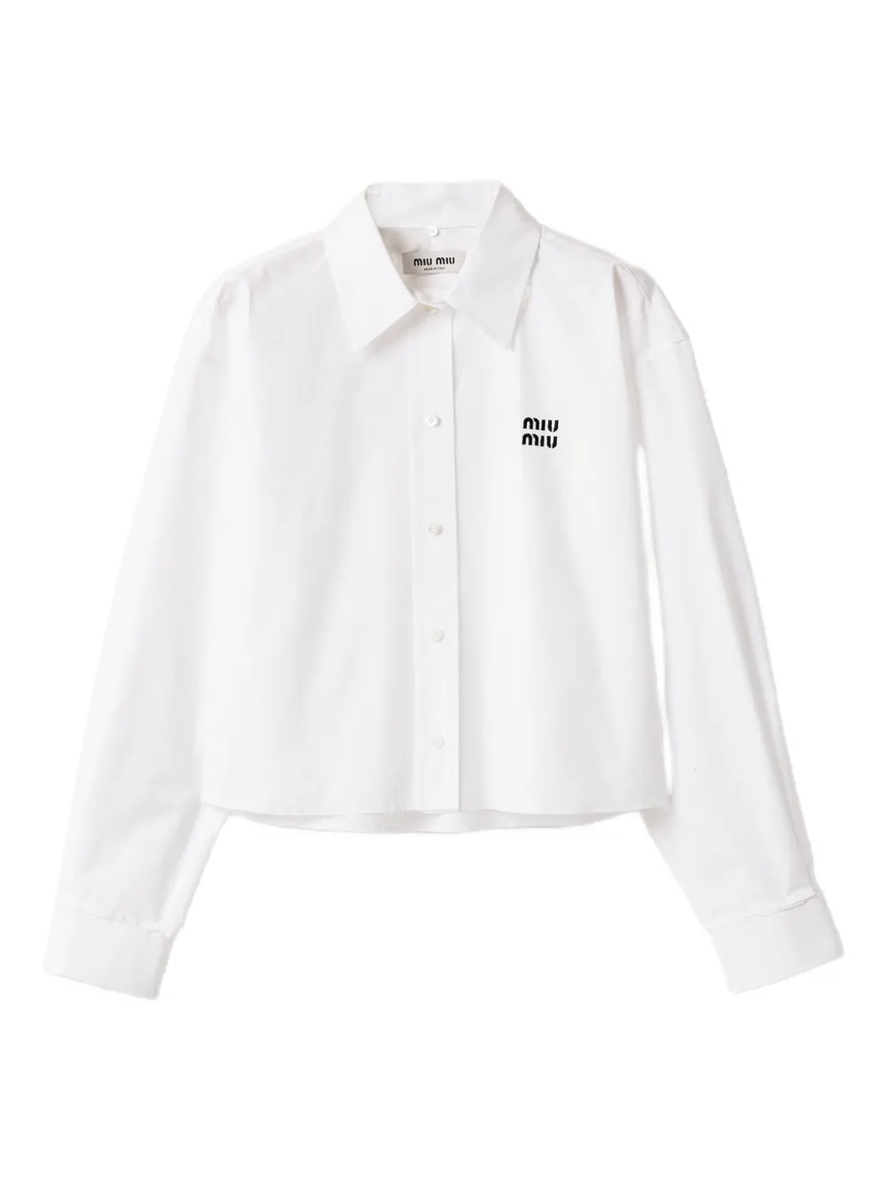 Miu Popeline katoenen blouse Wit