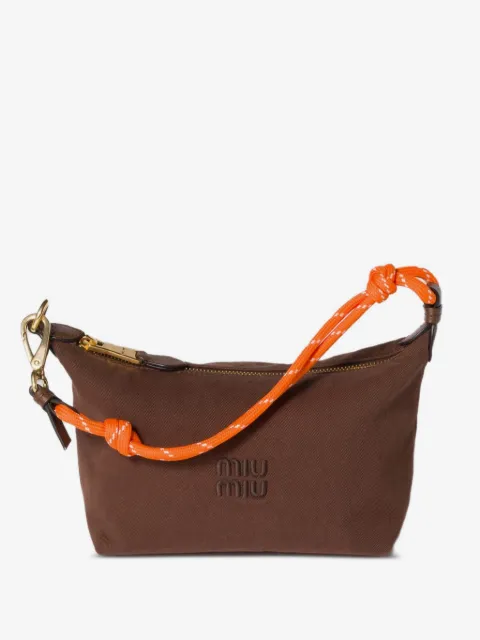 Miu Miu embroidered-logo gabardine small shoulder bag