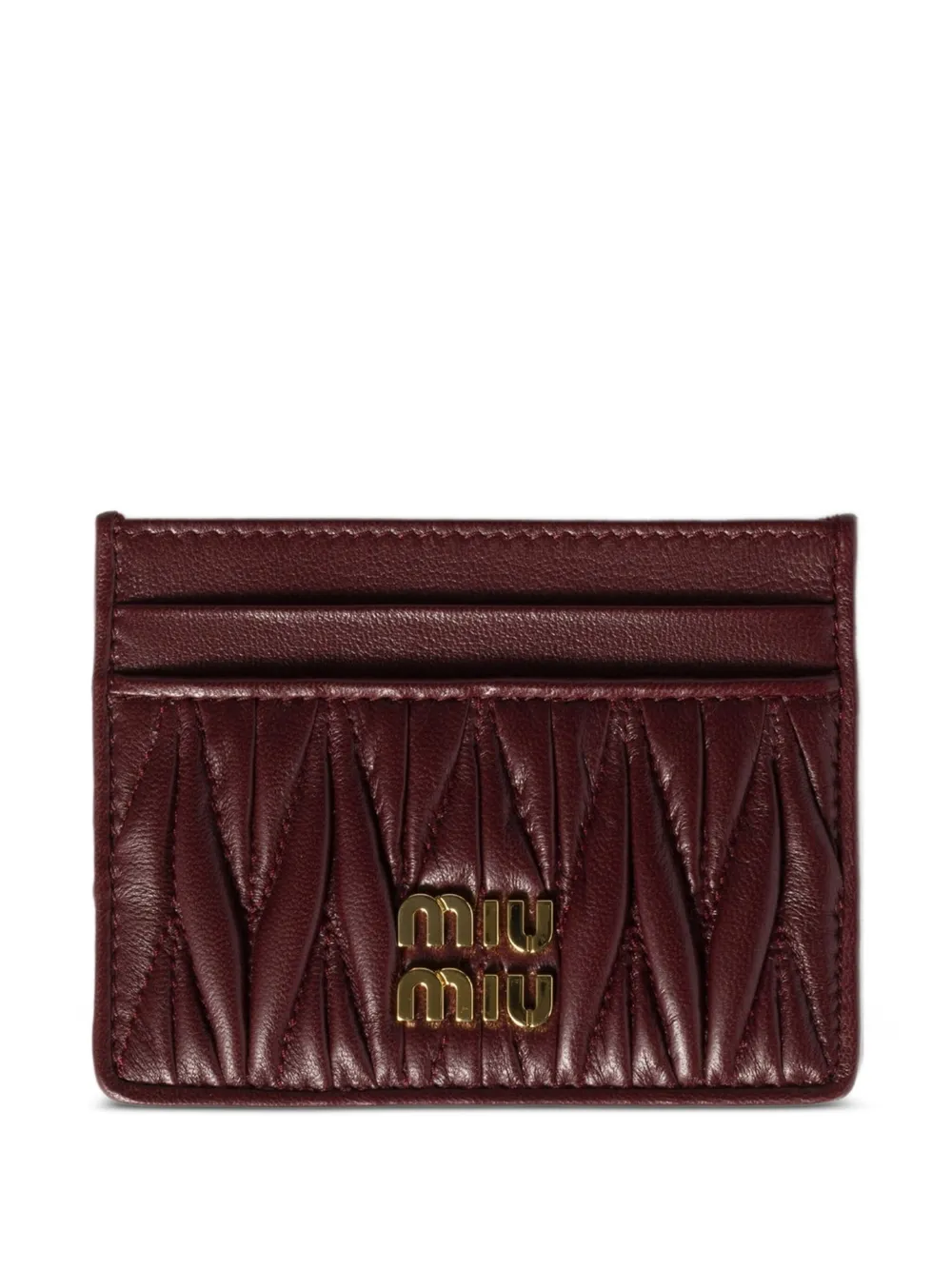 Miu Miu Kartenetui aus Matelassé-Leder | Rot | Image 1