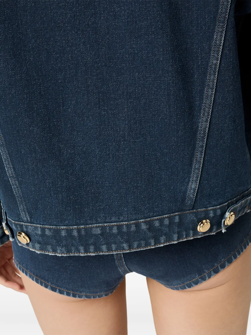 Miu Miu Velvet-collar Denim Jacket In Blue