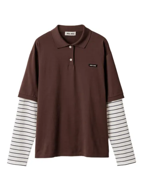 Miu Miu polo med stribede ærmer